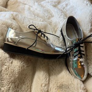 Madden NYC Silver Lace-Up Women's Shoes
